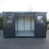 Container bureau anthracite 4x2m avec double porte et fenêtre